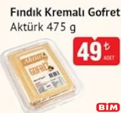 AKTÜRK FINDIK KREMALI GOFRET 475 G